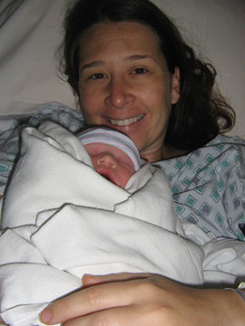 Picture of infant Katelyn Rose with mother