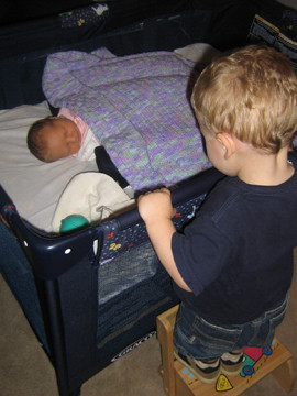 Picture of infant Katelyn Rose with Matthew