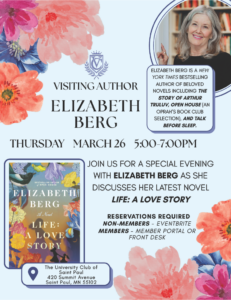 Elizabeth Berg Event Flyer